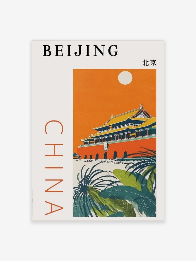 Beijing Travel Poster | Vintage China Wall Art | Forbidden City Print travel poster