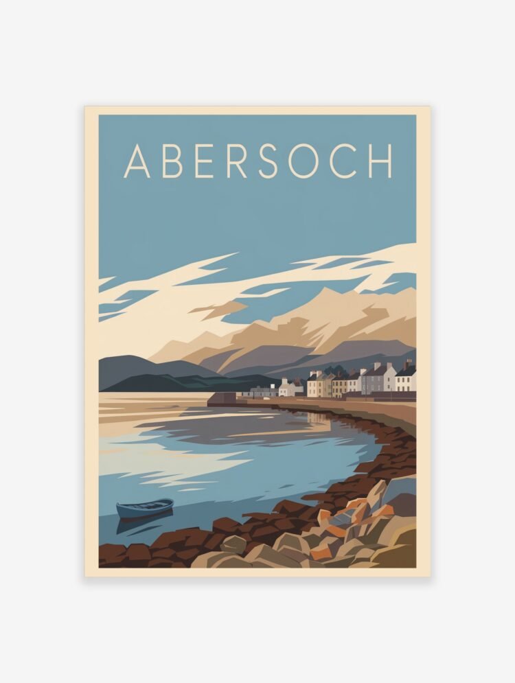 Abersoch Travel Poster | Wales Wall Art | Coastal Village Bay