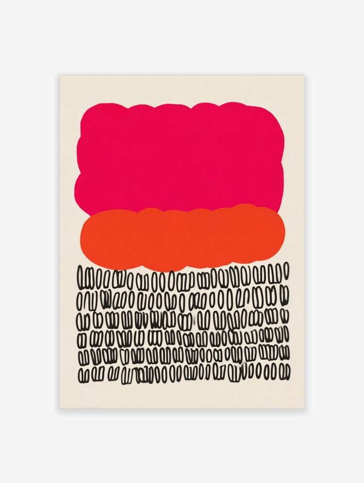Abstract Art Print | Modern Wall Art Poster | Pink & Orange Design