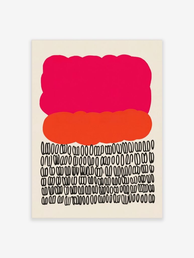 Abstract Art Print | Modern Wall Art Poster | Pink & Orange Design travel poster